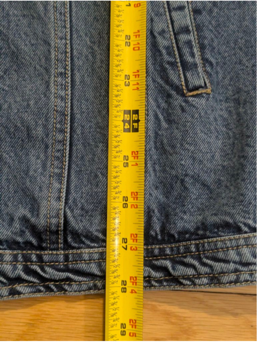 NorthStyle Denim Jean Jacket Longline Large Snap Front - Picture 11 of 12